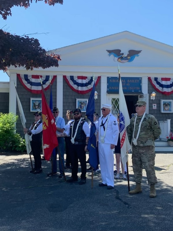 Color guard at a Manchester American Legion ceremony