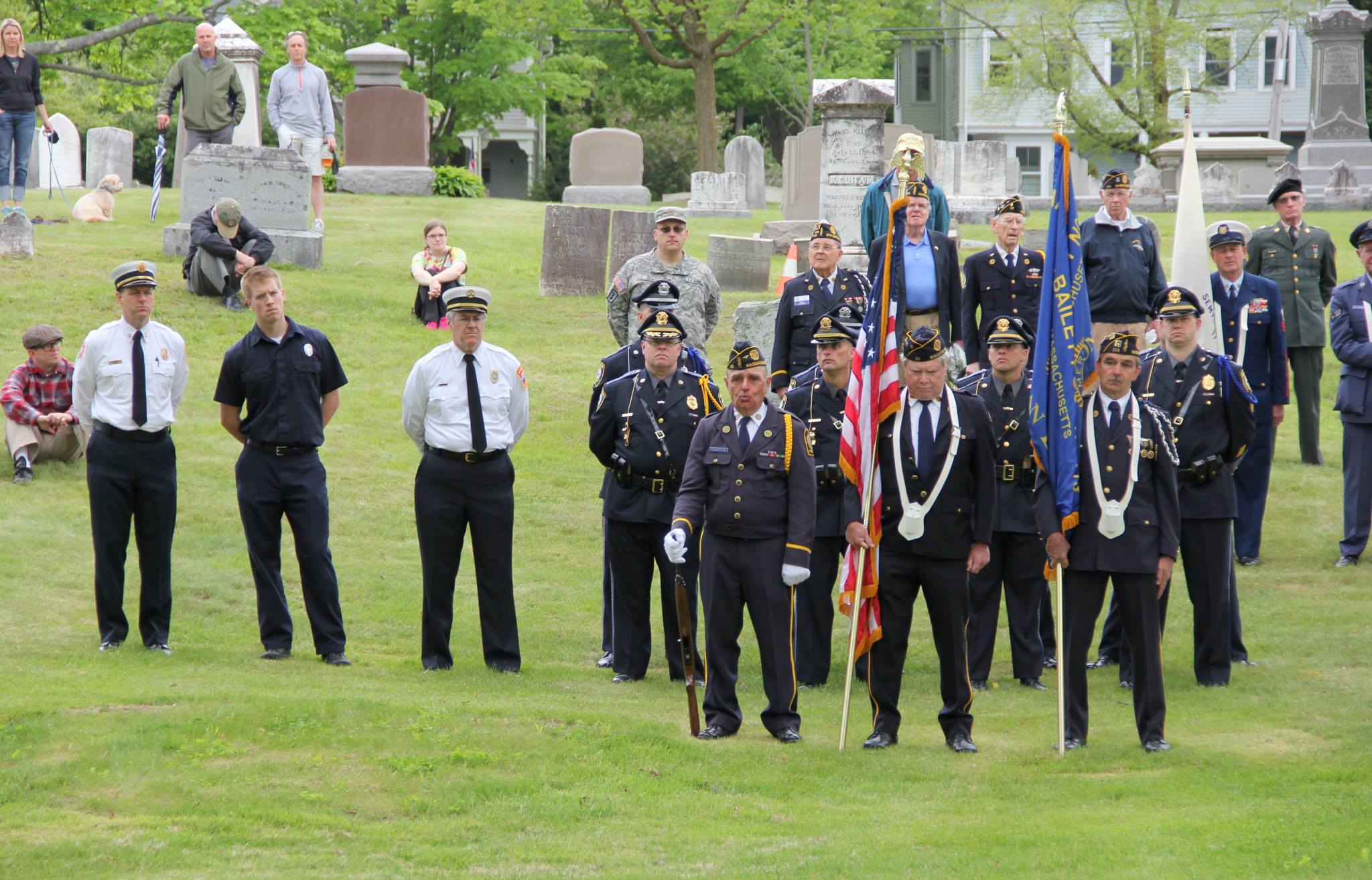 Legion ceremony at the cemetery honoring Manchester veterans